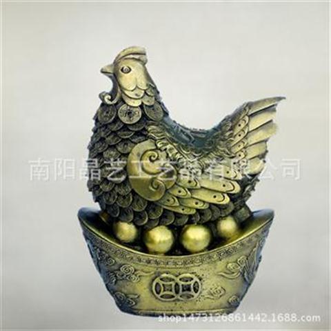 純銅雞擺件元寶孵蛋母雞老母雞招財送子家居裝飾工藝品風水擺設