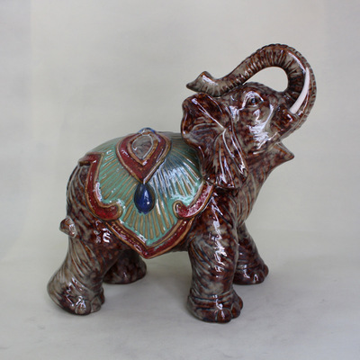 【動(dòng)物工藝品 大象擺件鎮(zhèn)宅吉祥 窯變風(fēng)格 陶瓷窯變大象擺件 XZ6383】價(jià)格,廠家,圖片,陶瓷工藝品,德化縣友誠陶瓷商行-